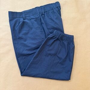 HALARA Deep Blue Cotton Pants with Elastic at Ankles Size XLP